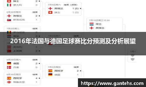 2016年法国与德国足球赛比分预测及分析展望